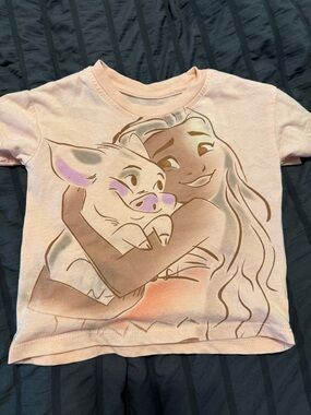 Disney Light Pink Moana & Pua Short Sleeve Graphic Tee